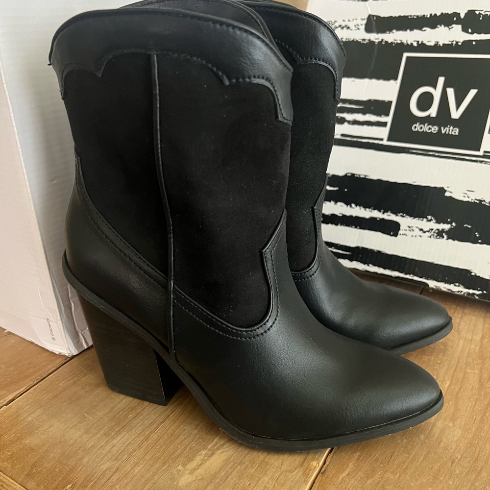 Dolce Vita Nichole Black Cowboy Boots